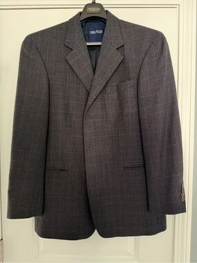 Nautica Men's Charcoal Glen Plaid Sport Coat